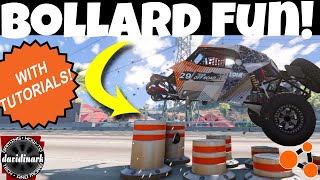 BeamNG Drive - Bollards! 5 Fun BOLLARD Tricks - How to play beamng drive
