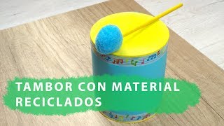 Tambor con materiales reciclados