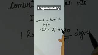 how to convert radian into degree???? #mathstricks