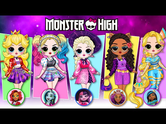 Disney Princess, Harley Quinn & Peach Become Monster High G3 | 30 DIY Arts & Paper Crafts class=