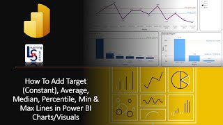 how to add target (constant) , average , median , percentile , min & max line for power bi charts