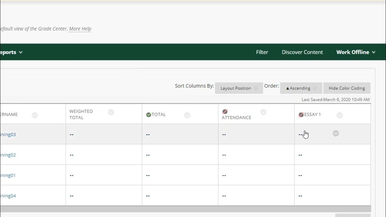 Entering Grades Manually in the Grade Center YouTube