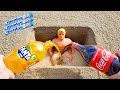 EXPERIMENT !! Stretch Armstrong VS Underground Coca Cola, Fanta and Mentos