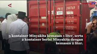 PEMKAB DAN BULOG NATUNA SINERGI SALURKAN LIMA KONTAINER MINYAK KITA