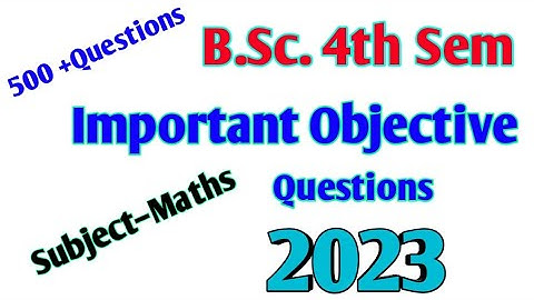 bsc maths 4th semester important objective questions 2023 | bsc 4th semester maths | mjpru