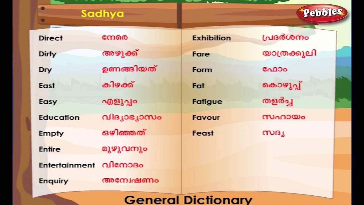 representation of meaning in malayalam