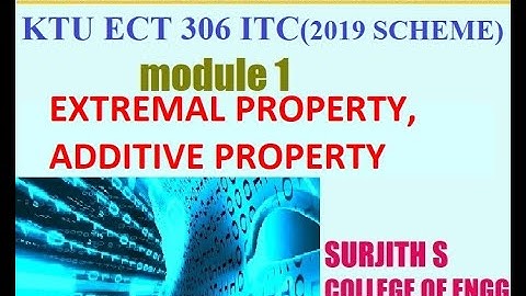 KTU  ECT 306 ITC ENTROPY PROPERTY EXTREMAL PROPERTY,ADDITIVE PROPERTY  INFORMATION THEORY AND CODING