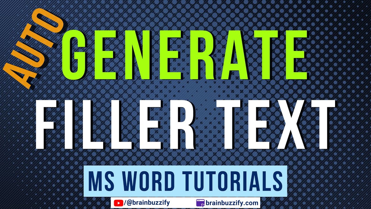 Auto Generate Filler (Sample, Dummy) Text in a Word Document - Two ...
