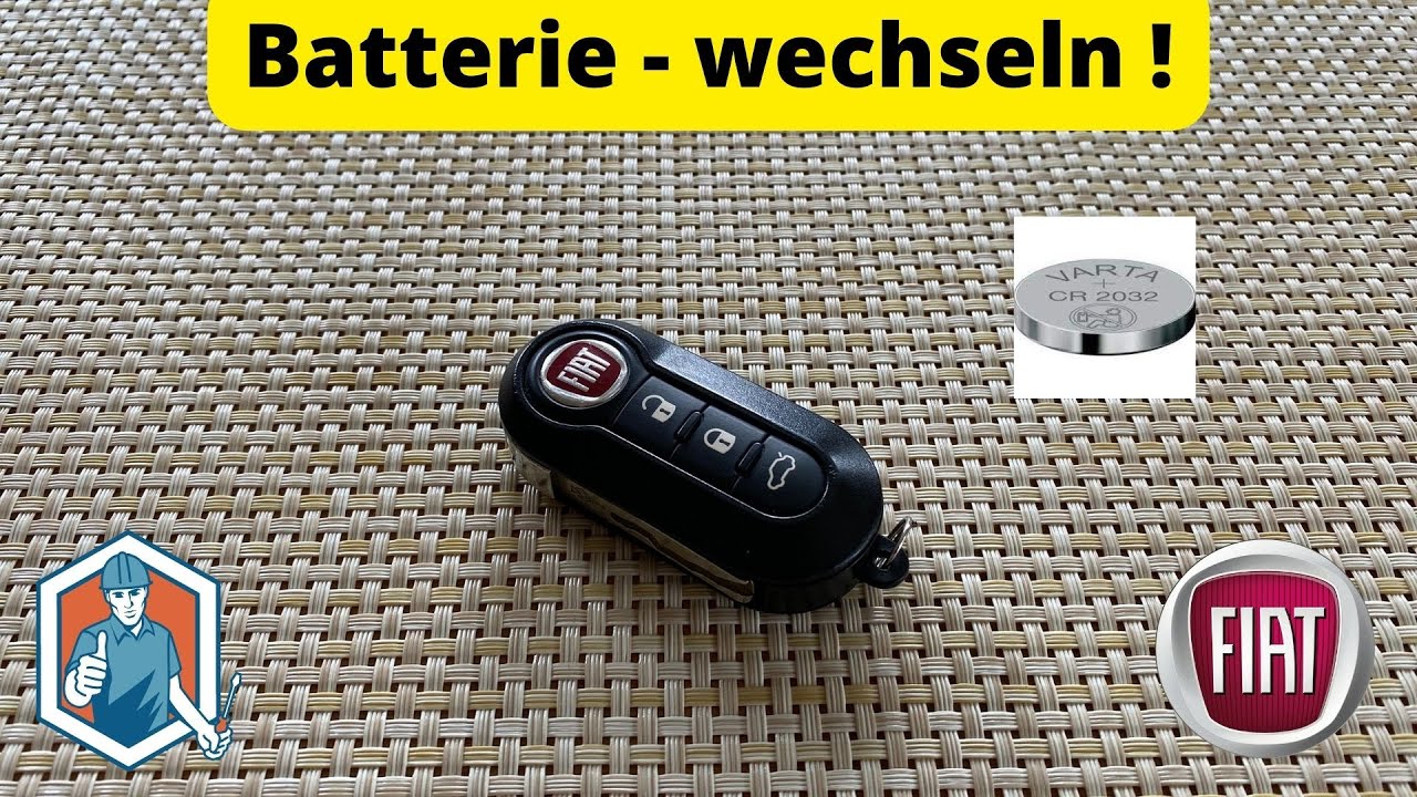 ✓ Funk Schlüssel Batterie wechseln (FOB) Fiat 500 - Fiat Tipo - Fiat Punto  / Anleitung ⚠️ 