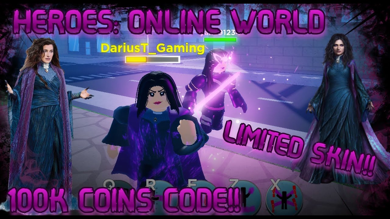HEROES:ONLINE WORLD- NEW 100K COINS CODE/LIMITED AGATHA HARKNESS  (WANDAVISION) SKIN/UPDATES & BUFFS! 