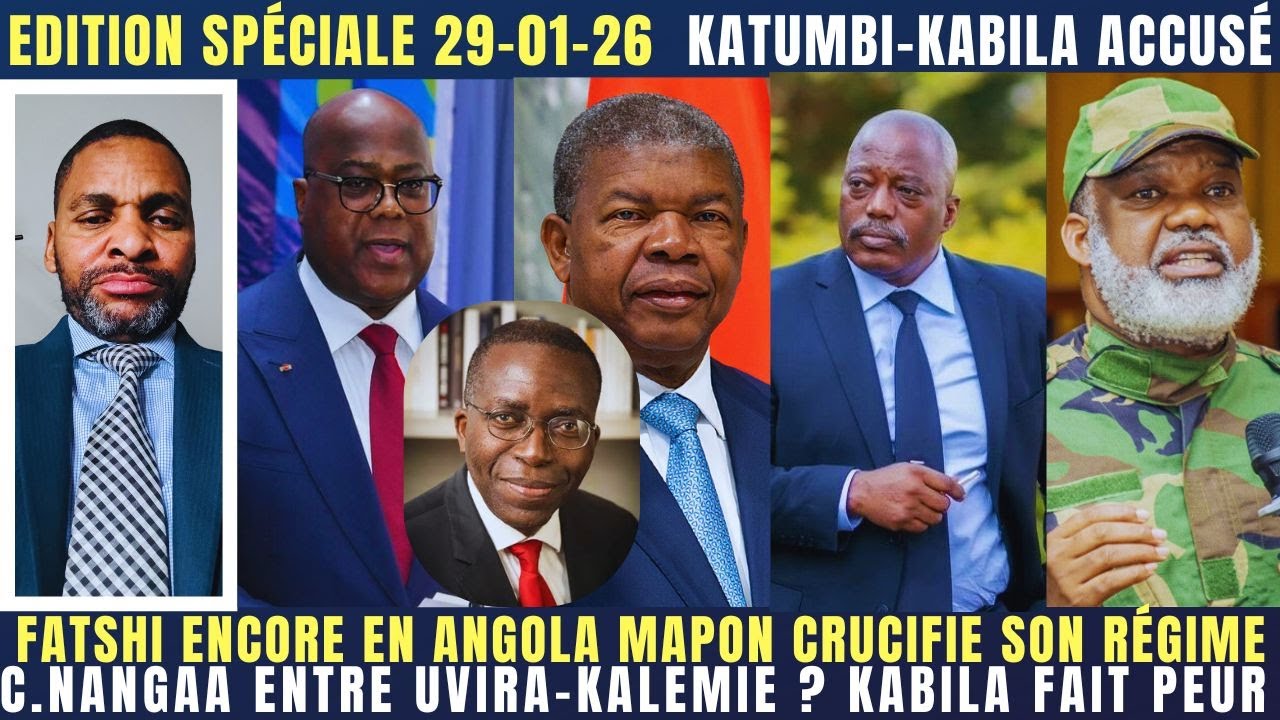 FATSHI ENC.EN ANGOLA DIALOG.MAPON CRUCIFIE SON RÉGIME CO.NANGAA ENTRE UVIRA-KALEMIE KABILA FAIT PEUR