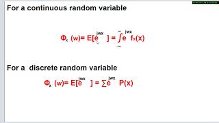 characteristic function   LEC12