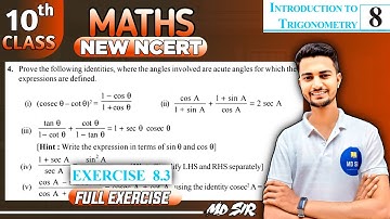 Class 10 Maths Chapter 8 || Trigonometry || Exercise 8.3 || New NCERT || MD Sir