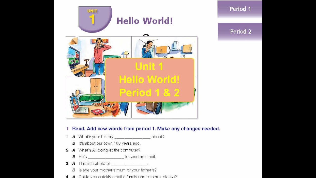 شرح الدرس الأول والثاني من الوحدة الأولى للصف الثامن || Unit 1 .. Hello World! || period 1 & 2
