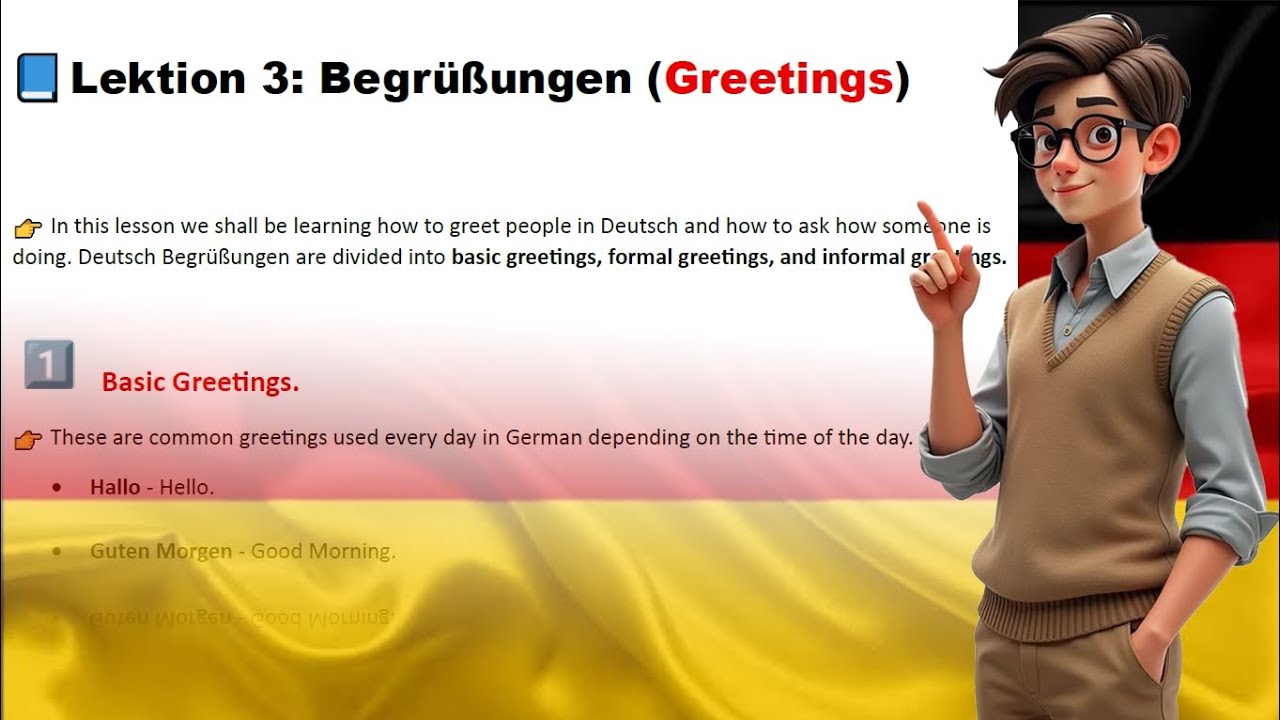 Learn German - A1 | Lesson 3 | Greetings | German for beginners - YouTube