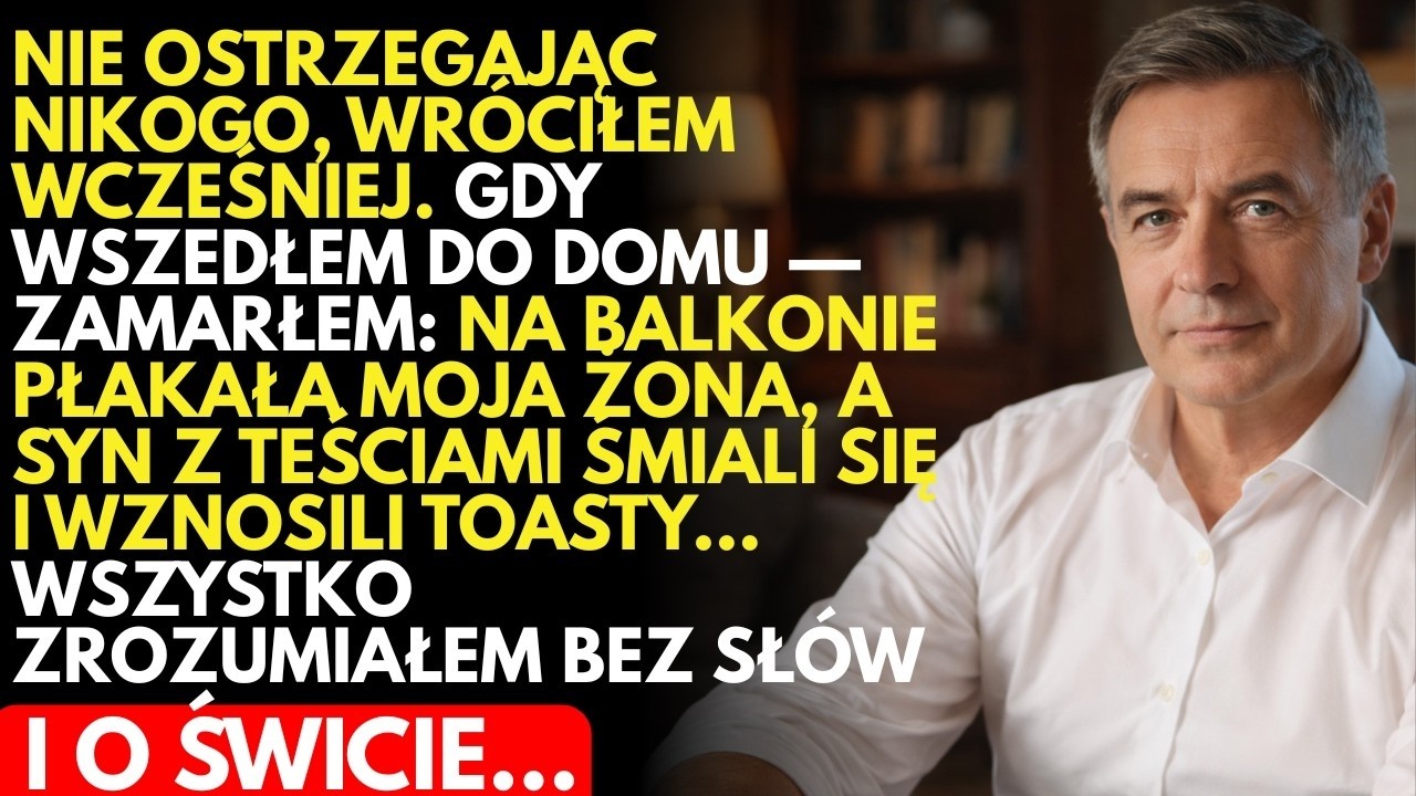 WRÓCIŁEM do domu wcześniej i zobaczyłem,jak na balkonie PŁACZE moja żona,a syn z teściami się śmieją
