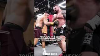 Tommy Fury Gut Checks World's Strongest Man Eddie Hall After Swapping Diets