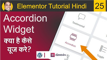 How to Use According Widget In WordPress In Elementor  Elementor Tutorial Beginners HIndi 25