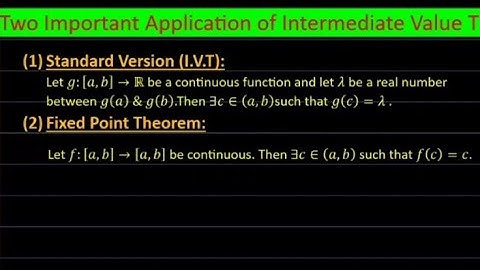 Application of Intermediate Value Theorem || Standard Version || Fixed Point Theorem.