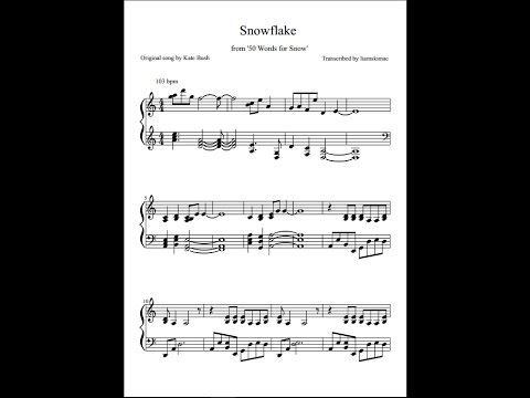 snowflake by kate bush piano sheet music 50 words for snow youtube kate bush wuthering heights sheet music