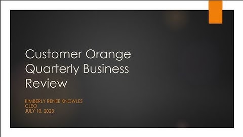 Quarterly Business Review Sample Presentation Kimberly Renee Knowles RecastSuccess CSM Fundamentals