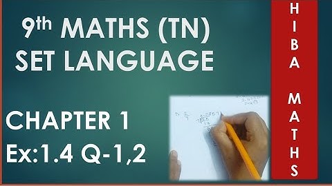 9th maths chapter 1 exercise 1.4 question 1,2 Set Language TN Samacheer Hiba maths