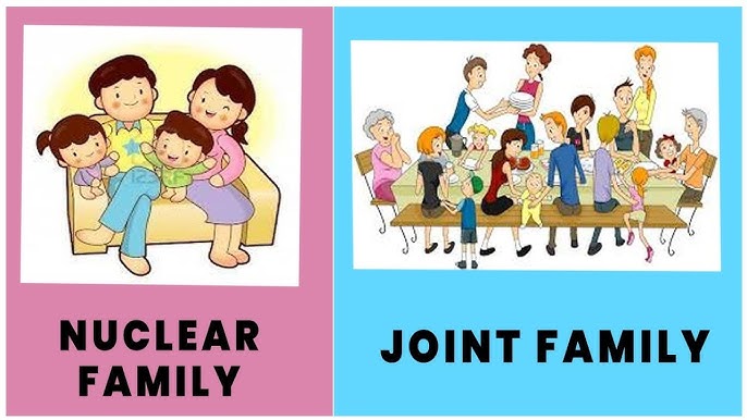 Joint Family Vs Nuclear Family Cartoon joint-family-vs-nuclear-family-cartoon