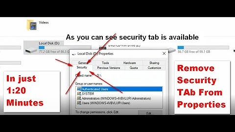 Enable and Remove Security Tab from Properties / Windows 7/8/10/Vista