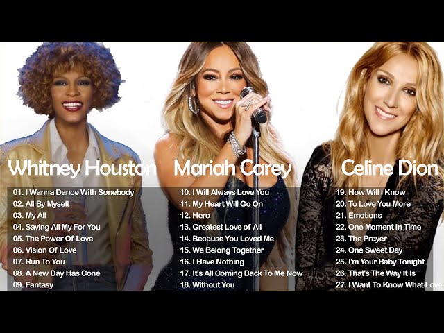 Whitney Houston, Mariah Carey, Celine Dion Greatest Hits Full Live Best of World Divas class=