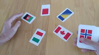 Flags of the World board game with cards - how to setup play and review * Amass Games * HD education screenshot 1