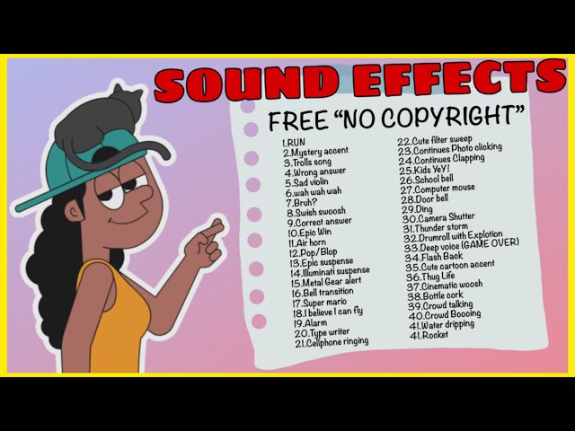 (NO COPYRIGHT) SOUND EFFECTS | AUDIOS FOR EDITING | YOUTUBE EDITING SOUND EFFECTS class=