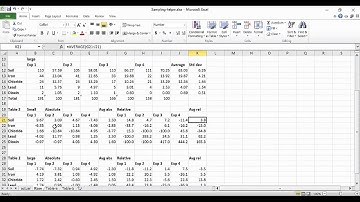 Using Excel to analyze sampling data