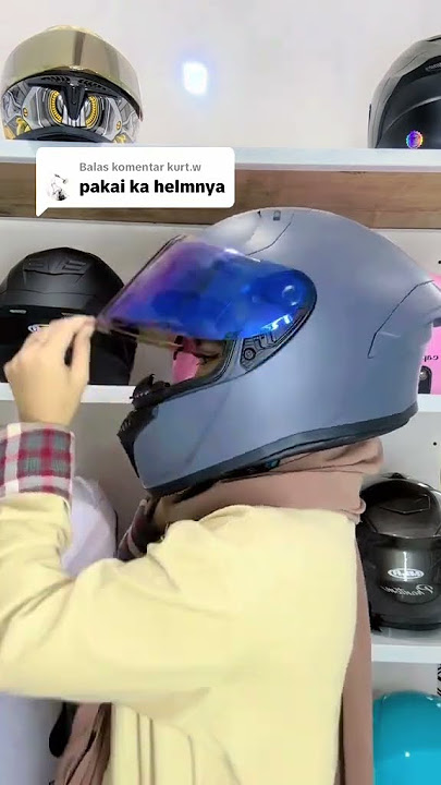 cewek hijab pakai helm full face 🤩😍