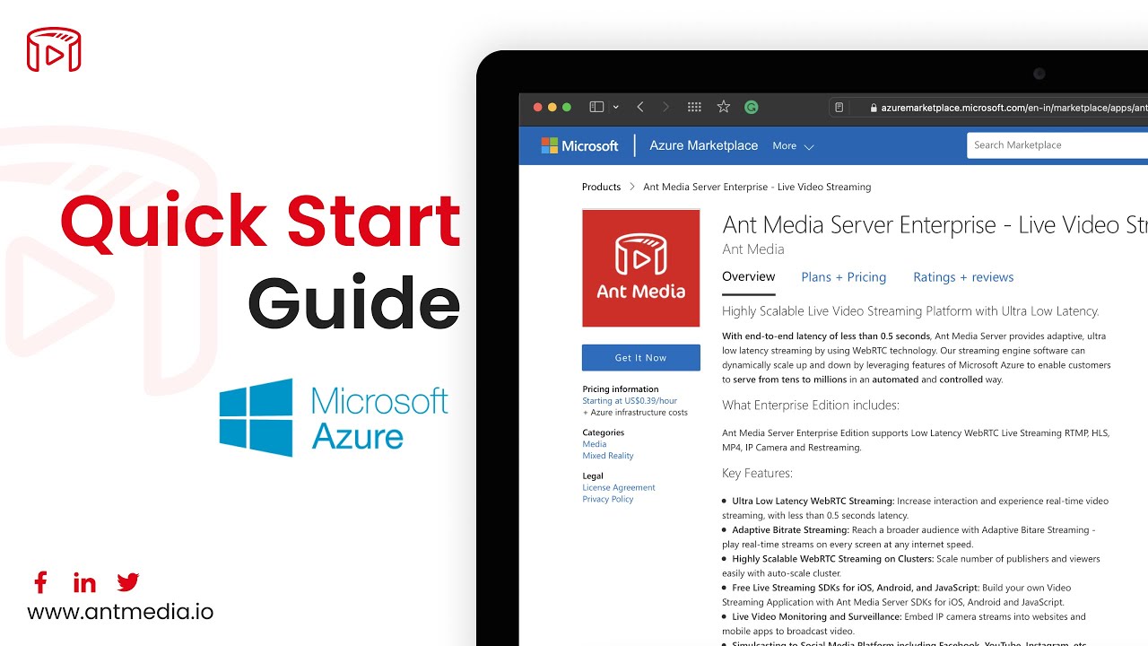 Microsoft Azure Marketplace Quick Start Guide - Ant Media