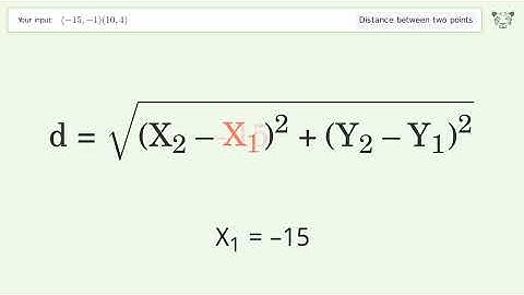 Find the distance between two points p1 (-15,-1) and p2 (10,4): Step-by-Step Video Solution