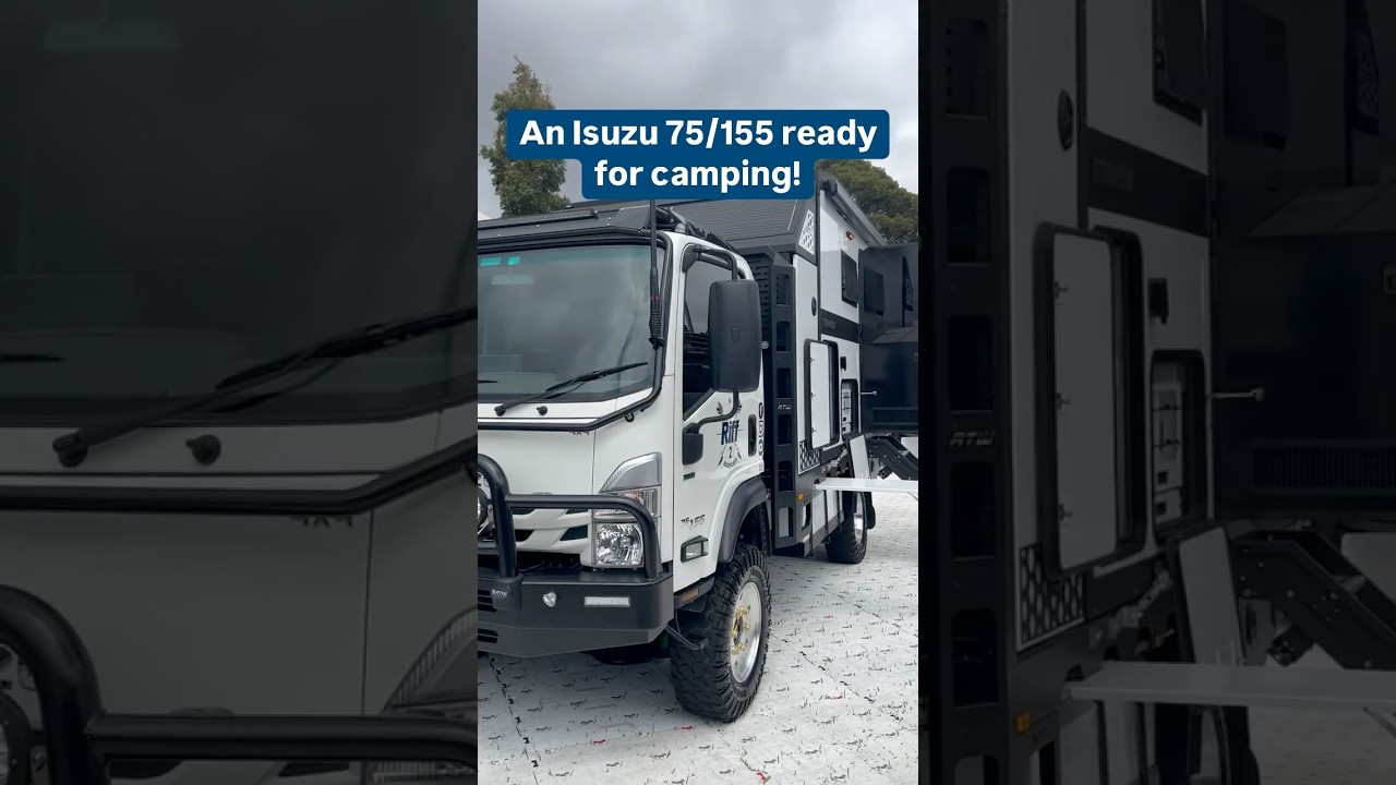 An Isuzu 75/155 decked out with  Titanium Caravans’ new TS Slide on Truck Camper. Rate the set up?