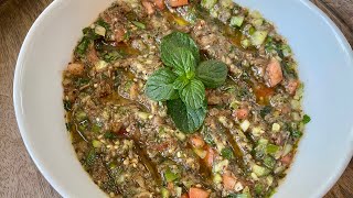 Salatet El Raheb- Grilled Eggplant Salad- سلطة الراهب