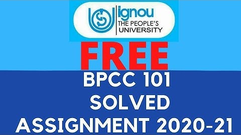 Ignou solved assignment  bpcc 101 2020-21