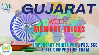 Map of Gujarat | New updates 2024 | Geography | With Memory Tricks | UNSTOPPABLE MATH #ssc #upsc