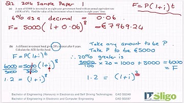 Financial Maths 2014 Sample Paper 1 Q2 Leaving Cert Ordinary Level Maths