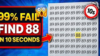 Only 1% Can Find 88 in 10 Seconds! 👀 Brain Test Challenge