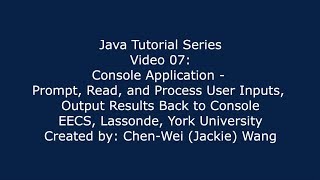 EECS1021 Java Tutorial 07 Profile