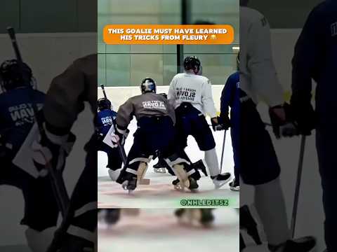 Thumbnail for Prankster goalie takes down his teammate 😂 #nhl #hockey #sports #shorts