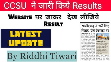 CCSU News Update Result ? Ccsu News Update Today / CCSU Result 2021 / CCsu Result News Update Today