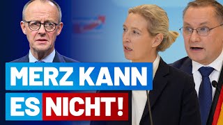 Download Lagu Merz kann es nicht!  Presseerklärung mit Alice Weidel \u0026 Tino Chrupalla - AfD-Fraktion im Bundestag MP3