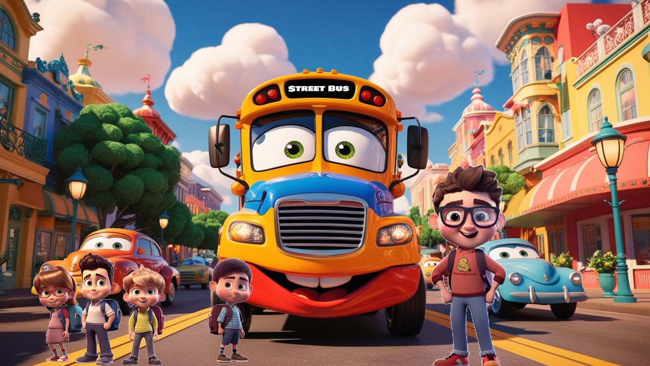 Chachu New The Wheels on the Bus _ The Talking Bus | Nursery Rhymes For Kids ...