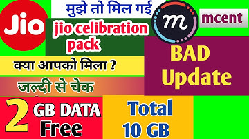 Jio celebration pack / mcent new update & bad updates increase recharge points