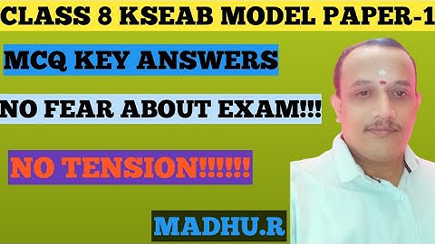 CLASS 8 MATHS MODEL PAPER KSEAB -01 MCQ KEY ANSWERS