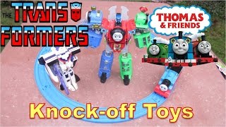 Trans-Thomas Transformers - Thomas And Friends Crossover Robot Bootleg Toy Review Raw Video