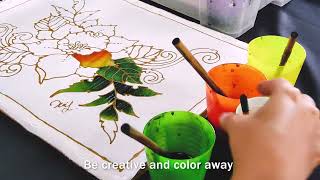 Malaysian Batik Class Experience - Standard A3 size Painting | Jadi Batek